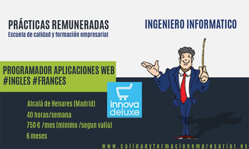 Práctica remunerada Programador aplicaciones web ecommerce con inglés o francés - Madrid
